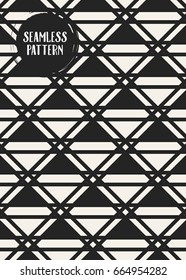 Abstract concept vector monochrome geometric pattern. Black and white minimal background. Creative illustration template. Seamless stylish texture. For wallpaper, surface, web design, textile, decor