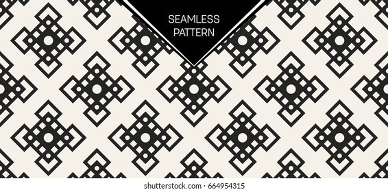 Abstract concept vector monochrome geometric pattern. Black and white minimal background. Creative illustration template. Seamless stylish texture. For wallpaper, surface, web design, textile, decor
