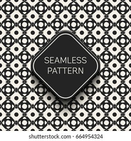 Abstract concept vector monochrome geometric pattern. Black and white minimal background. Creative illustration template. Seamless stylish texture. For wallpaper, surface, web design, textile, decor