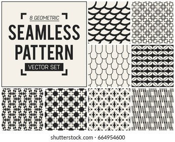 Abstract concept vector monochrome geometric pattern. Black and white minimal background. Creative illustration template. Seamless stylish texture. For wallpaper, surface, web design, textile, decor