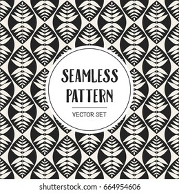 Abstract concept vector monochrome geometric pattern. Black and white minimal background. Creative illustration template. Seamless stylish texture. For wallpaper, surface, web design, textile, decor