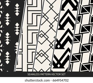 Abstract concept vector monochrome geometric pattern. Black and white minimal background. Creative illustration template. Seamless stylish texture. For wallpaper, surface, web design, textile, decor