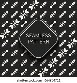 Abstract concept vector monochrome geometric pattern. Black and white minimal background. Creative illustration template. Seamless stylish texture. For wallpaper, surface, web design, textile, decor