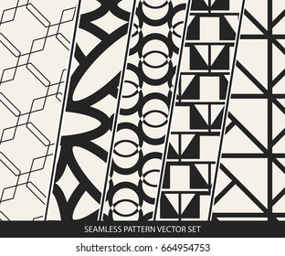 Abstract concept vector monochrome geometric pattern. Black and white minimal background. Creative illustration template. Seamless stylish texture. For wallpaper, surface, web design, textile, decor