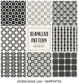 Abstract concept vector monochrome geometric pattern. Black and white minimal background. Creative illustration template. Seamless stylish texture. For wallpaper, surface, web design, textile, decor