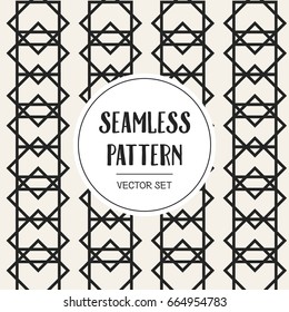 Abstract concept vector monochrome geometric pattern. Black and white minimal background. Creative illustration template. Seamless stylish texture. For wallpaper, surface, web design, textile, decor