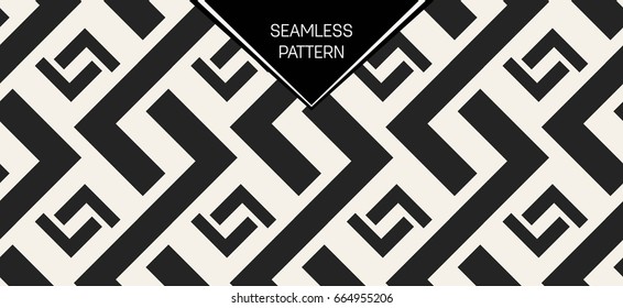 Abstract concept vector monochrome geometric pattern. Black and white minimal background. Creative illustration template. Seamless stylish texture. For wallpaper, surface, web design, textile, decor