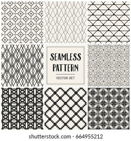 Abstract concept vector monochrome geometric pattern. Black and white minimal background. Creative illustration template. Seamless stylish texture. For wallpaper, surface, web design, textile, decor