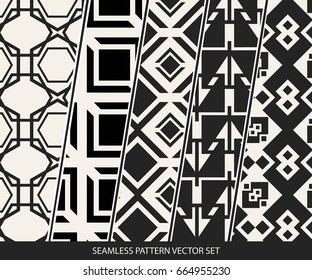Abstract concept vector monochrome geometric pattern. Black and white minimal background. Creative illustration template. Seamless stylish texture. For wallpaper, surface, web design, textile, decor