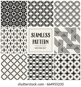 Abstract concept vector monochrome geometric pattern. Black and white minimal background. Creative illustration template. Seamless stylish texture. For wallpaper, surface, web design, textile, decor
