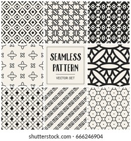 Abstract concept vector monochrome geometric pattern. Black and white minimal background. Creative illustration template. Seamless stylish texture. For wallpaper, surface, web design, textile, decor