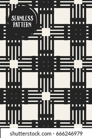 Abstract concept vector monochrome geometric pattern. Black and white minimal background. Creative illustration template. Seamless stylish texture. For wallpaper, surface, web design, textile, decor