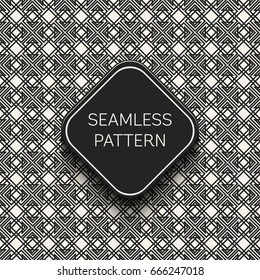 Abstract concept vector monochrome geometric pattern. Black and white minimal background. Creative illustration template. Seamless stylish texture. For wallpaper, surface, web design, textile, decor