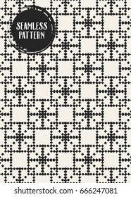 Abstract concept vector monochrome geometric pattern. Black and white minimal background. Creative illustration template. Seamless stylish texture. For wallpaper, surface, web design, textile, decor