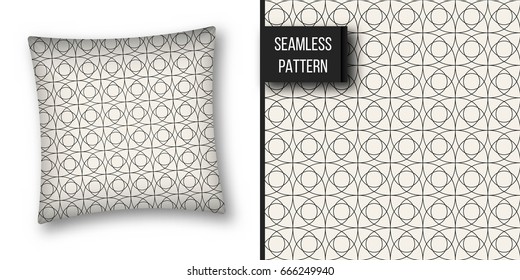 Abstract concept vector monochrome geometric pattern. Black and white minimal background. Creative illustration template. Seamless stylish texture. For wallpaper, surface, web design, textile, decor