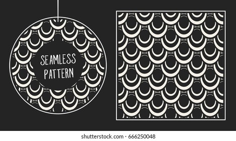 Abstract concept vector monochrome geometric pattern. Black and white minimal background. Creative illustration template. Seamless stylish texture. For wallpaper, surface, web design, textile, decor