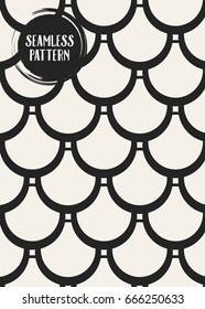 Abstract concept vector monochrome geometric pattern. Black and white minimal background. Creative illustration template. Seamless stylish texture. For wallpaper, surface, web design, textile, decor