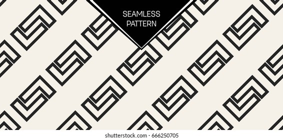 Abstract concept vector monochrome geometric pattern. Black and white minimal background. Creative illustration template. Seamless stylish texture. For wallpaper, surface, web design, textile, decor