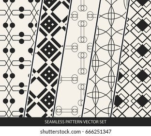 Abstract concept vector monochrome geometric pattern. Black and white minimal background. Creative illustration template. Seamless stylish texture. For wallpaper, surface, web design, textile, decor
