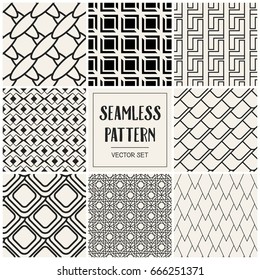 Abstract concept vector monochrome geometric pattern. Black and white minimal background. Creative illustration template. Seamless stylish texture. For wallpaper, surface, web design, textile, decor