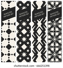 Abstract concept vector monochrome geometric pattern. Black and white minimal background. Creative illustration template. Seamless stylish texture. For wallpaper, surface, web design, textile, decor
