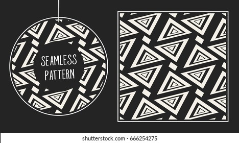 Abstract concept vector monochrome geometric pattern. Black and white minimal background. Creative illustration template. Seamless stylish texture. For wallpaper, surface, web design, textile, decor