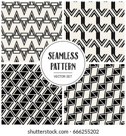 Abstract concept vector monochrome geometric pattern. Black and white minimal background. Creative illustration template. Seamless stylish texture. For wallpaper, surface, web design, textile, decor