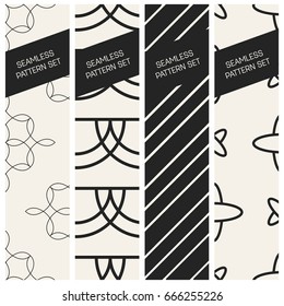 Abstract concept vector monochrome geometric pattern. Black and white minimal background. Creative illustration template. Seamless stylish texture. For wallpaper, surface, web design, textile, decor