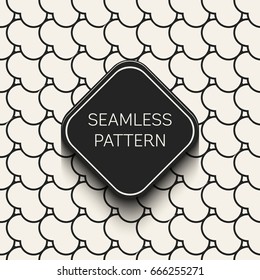 Abstract concept vector monochrome geometric pattern. Black and white minimal background. Creative illustration template. Seamless stylish texture. For wallpaper, surface, web design, textile, decor