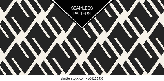 Abstract concept vector monochrome geometric pattern. Black and white minimal background. Creative illustration template. Seamless stylish texture. For wallpaper, surface, web design, textile, decor