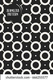 Abstract concept vector monochrome geometric pattern. Black and white minimal background. Creative illustration template. Seamless stylish texture. For wallpaper, surface, web design, textile, decor