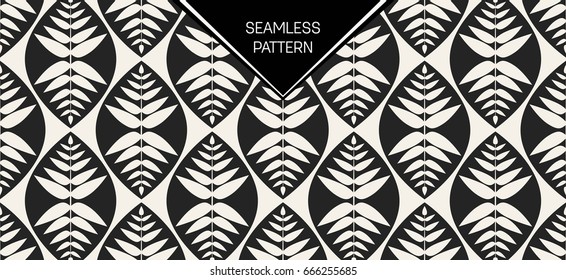 Abstract concept vector monochrome geometric pattern. Black and white minimal background. Creative illustration template. Seamless stylish texture. For wallpaper, surface, web design, textile, decor