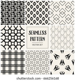 Abstract concept vector monochrome geometric pattern. Black and white minimal background. Creative illustration template. Seamless stylish texture. For wallpaper, surface, web design, textile, decor