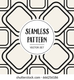 Abstract concept vector monochrome geometric pattern. Black and white minimal background. Creative illustration template. Seamless stylish texture. For wallpaper, surface, web design, textile, decor