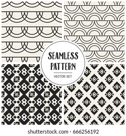 Abstract concept vector monochrome geometric pattern. Black and white minimal background. Creative illustration template. Seamless stylish texture. For wallpaper, surface, web design, textile, decor