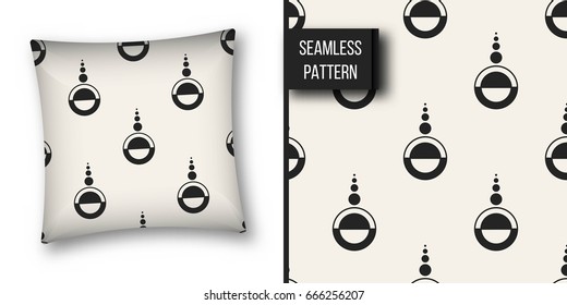 Abstract concept vector monochrome geometric pattern. Black and white minimal background. Creative illustration template. Seamless stylish texture. For wallpaper, surface, web design, textile, decor