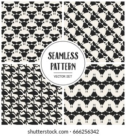 Abstract concept vector monochrome geometric pattern. Black and white minimal background. Creative illustration template. Seamless stylish texture. For wallpaper, surface, web design, textile, decor