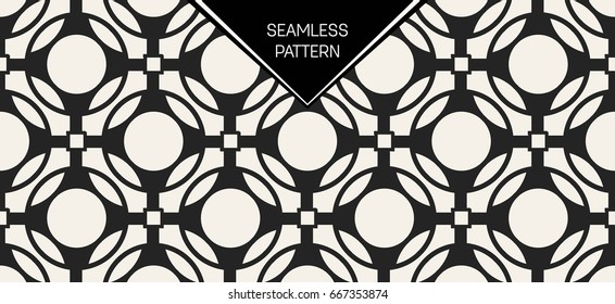 Abstract concept vector monochrome geometric pattern. Black and white minimal background. Creative illustration template. Seamless stylish texture. For wallpaper, surface, web design, textile, decor