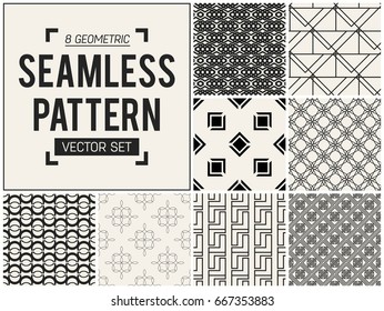 Abstract concept vector monochrome geometric pattern. Black and white minimal background. Creative illustration template. Seamless stylish texture. For wallpaper, surface, web design, textile, decor