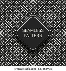 Abstract concept vector monochrome geometric pattern. Black and white minimal background. Creative illustration template. Seamless stylish texture. For wallpaper, surface, web design, textile, decor