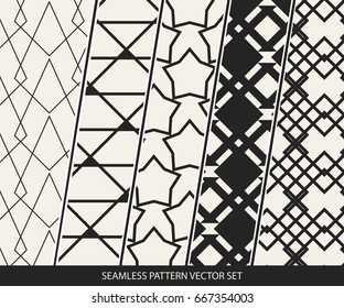 Abstract concept vector monochrome geometric pattern. Black and white minimal background. Creative illustration template. Seamless stylish texture. For wallpaper, surface, web design, textile, decor