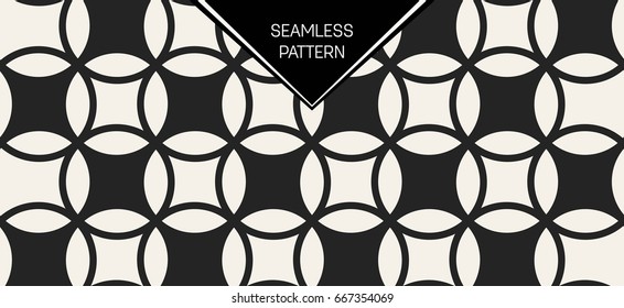 Abstract concept vector monochrome geometric pattern. Black and white minimal background. Creative illustration template. Seamless stylish texture. For wallpaper, surface, web design, textile, decor