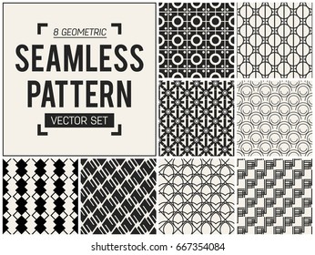 Abstract concept vector monochrome geometric pattern. Black and white minimal background. Creative illustration template. Seamless stylish texture. For wallpaper, surface, web design, textile, decor