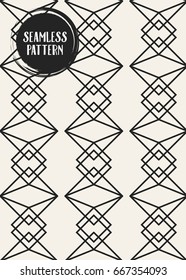 Abstract concept vector monochrome geometric pattern. Black and white minimal background. Creative illustration template. Seamless stylish texture. For wallpaper, surface, web design, textile, decor