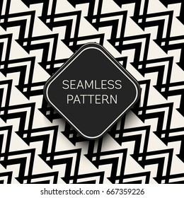 Abstract concept vector monochrome geometric pattern. Black and white minimal background. Creative illustration template. Seamless stylish texture. For wallpaper, surface, web design, textile, decor