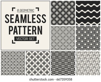 Abstract concept vector monochrome geometric pattern. Black and white minimal background. Creative illustration template. Seamless stylish texture. For wallpaper, surface, web design, textile, decor