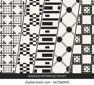 Abstract concept vector monochrome geometric pattern. Black and white minimal background. Creative illustration template. Seamless stylish texture. For wallpaper, surface, web design, textile, decor