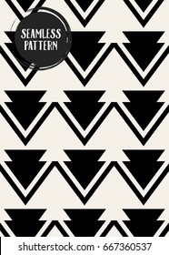 Abstract concept vector monochrome geometric pattern. Black and white minimal background. Creative illustration template. Seamless stylish texture. For wallpaper, surface, web design, textile, decor
