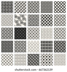 Abstract concept vector monochrome geometric pattern. Black and white minimal background. Creative illustration template. Seamless stylish texture. For wallpaper, surface, web design, textile, decor