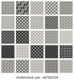 Abstract concept vector monochrome geometric pattern. Black and white minimal background. Creative illustration template. Seamless stylish texture. For wallpaper, surface, web design, textile, decor